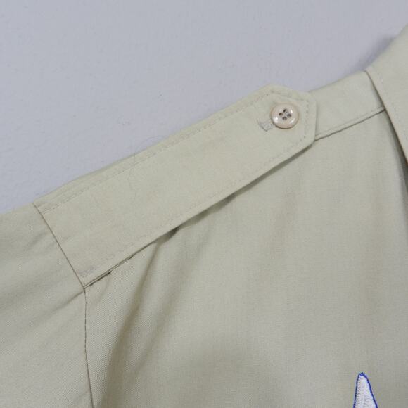 Vintage 90s Walls Utility Work Shirt Name Duck Logo Size XL Beige Khaki Retro - Picture 2 of 12